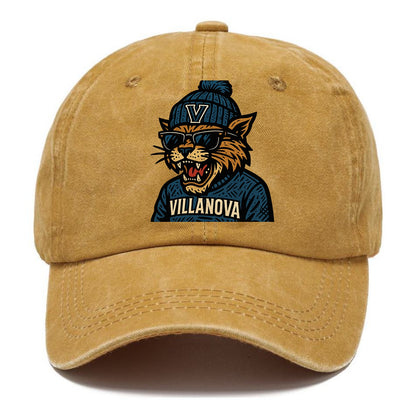Villanova Wildcat wearing Villanova beanie with V patch - Classic Cap - Golden Harvest(Yellow)