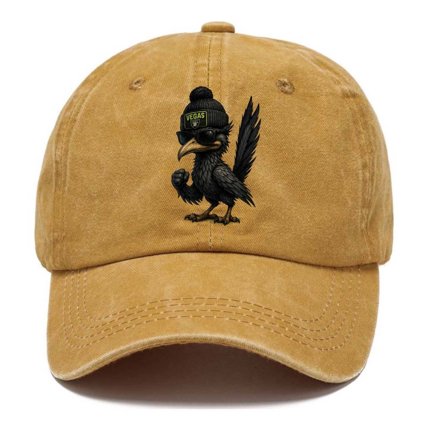 Vegas Roadrunner wearing Raiders beanie with neon patch and wayfarer sunglasses - Classic Cap - Golden Harvest(Yellow)