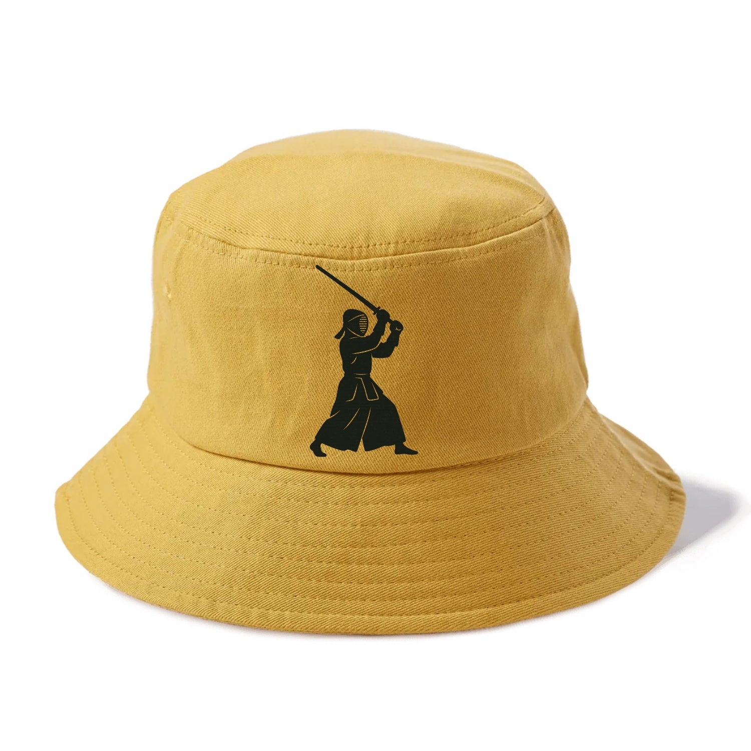 Kendo swordsman in striking stance - Bucket Hat - Golden Harvest(Yellow)