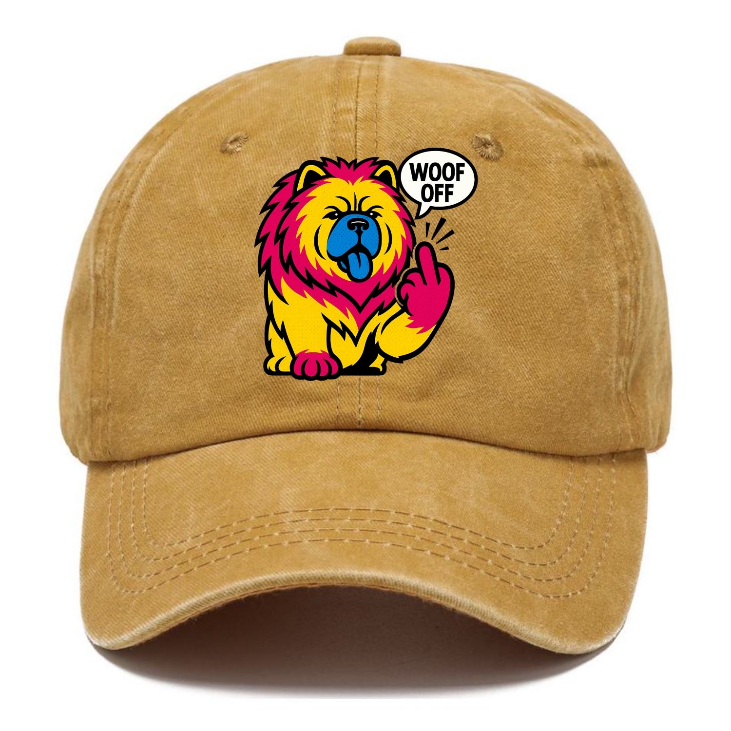 Chow Chow with lion mane and blue-black tongue, fluffy dignified paw up with sass - Classic Cap - Golden Harvest(Yellow)
