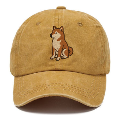 Shiba Inu - Red sesame embroidered sitti Classic Cap - Golden Harvest(Yellow)