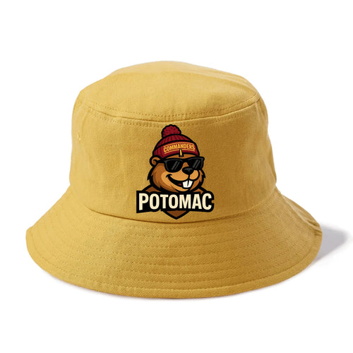 Potomac Beaver wearing Commanders beanie with monument patch and wayfarer sunglasses - Bucket Hat