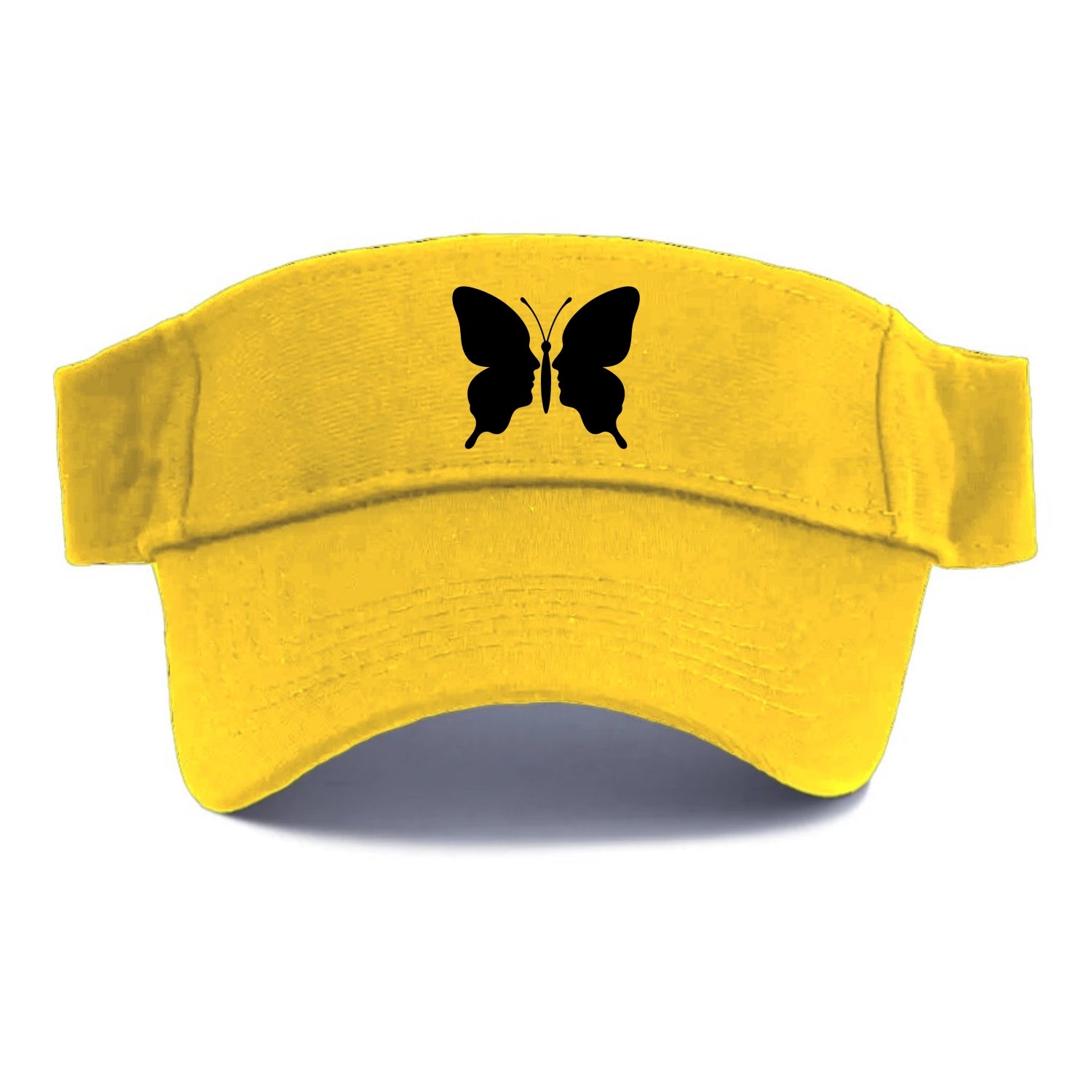 Butterfly wings - negative space reveals hidden faces or patterns - Visor - Golden Harvest(Yellow)