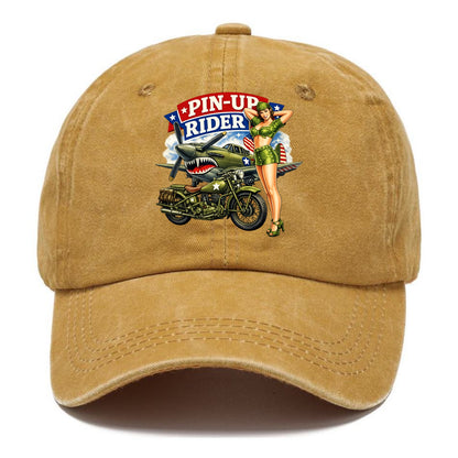 Wwii Pin Up Rider - Classic Cap - Golden Harvest(Yellow)