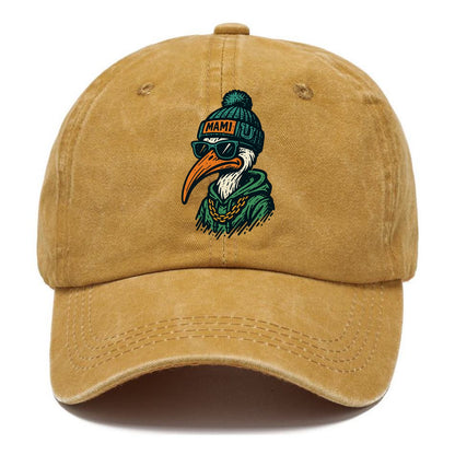 Coral Gables Ibis wearing Miami beanie with U patch - Classic Cap - Golden Harvest(Yellow)