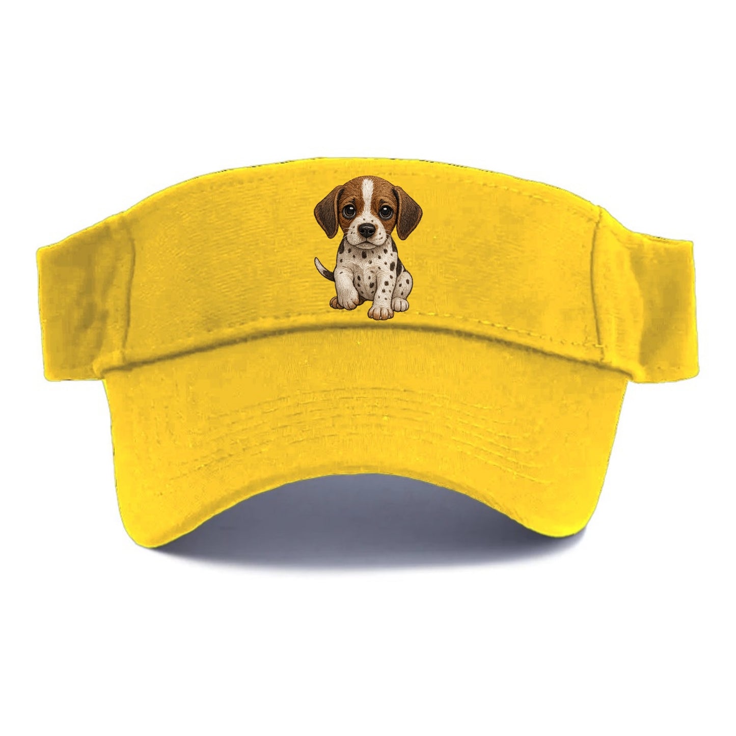 Baby Pointer Puppy - spotted coat, noble stance, alert eyes, front-facing, pointing baby - Visor - Golden Harvest(Yellow)