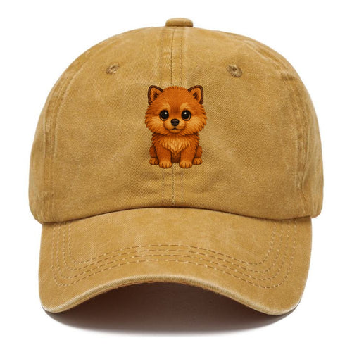 Baby Pomeranian Puppy - fluffy orange ball, fox face, tiny body, bright eyes, - Classic Cap