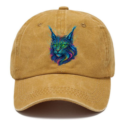 Wild lynx with ear tufts transforming into liquid mercury flows, silver and gold - Classic Cap - Golden Harvest(Yellow)