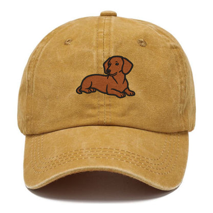 Dachshund - Red smooth relaxed lying dow Classic Cap - Golden Harvest(Yellow)