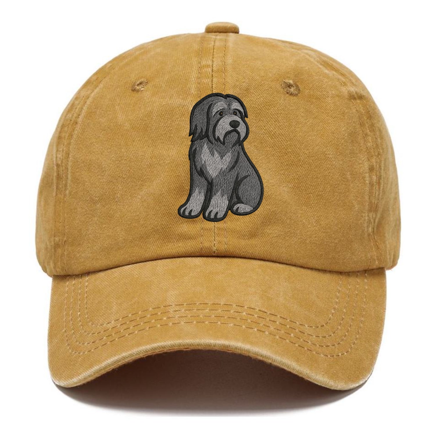 Bearded Collie - Gray shaggy coat embroidered pose - Classic Cap - Golden Harvest(Yellow)