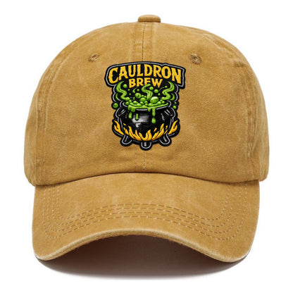 CAULDRON BREW - bubbling pot in black and green , witch craft - Classic Cap - Golden Harvest(Yellow)