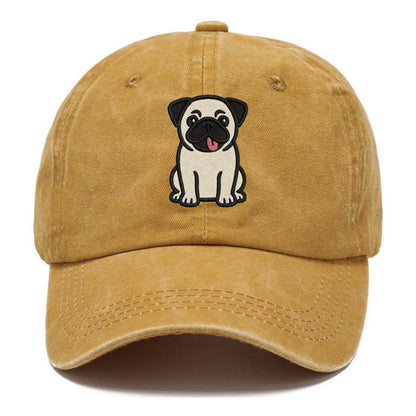 Pug - Tilted head with tongue out - Classic Cap - Golden Harvest(Yellow)