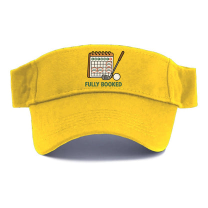 Calendar with every weekend marked for golf - "Fully Booked" - golf obsession - Visor - Golden Harvest(Yellow)