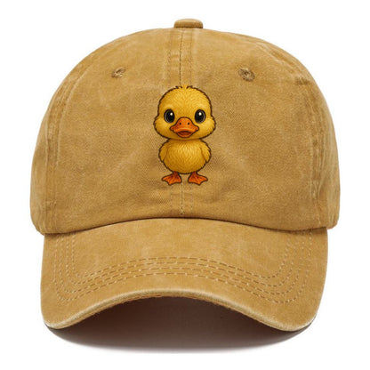 Baby Duck Duckling - yellow fluffy, orange beak, bright eyes, front-facing, quack baby - Classic Cap - Golden Harvest(Yellow)