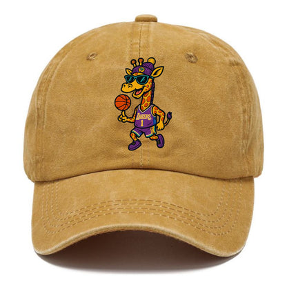 California Giraffe wearing Lakers beanie with palm tree patch and wayfarer sunglasses - Classic Cap - Golden Harvest(Yellow)