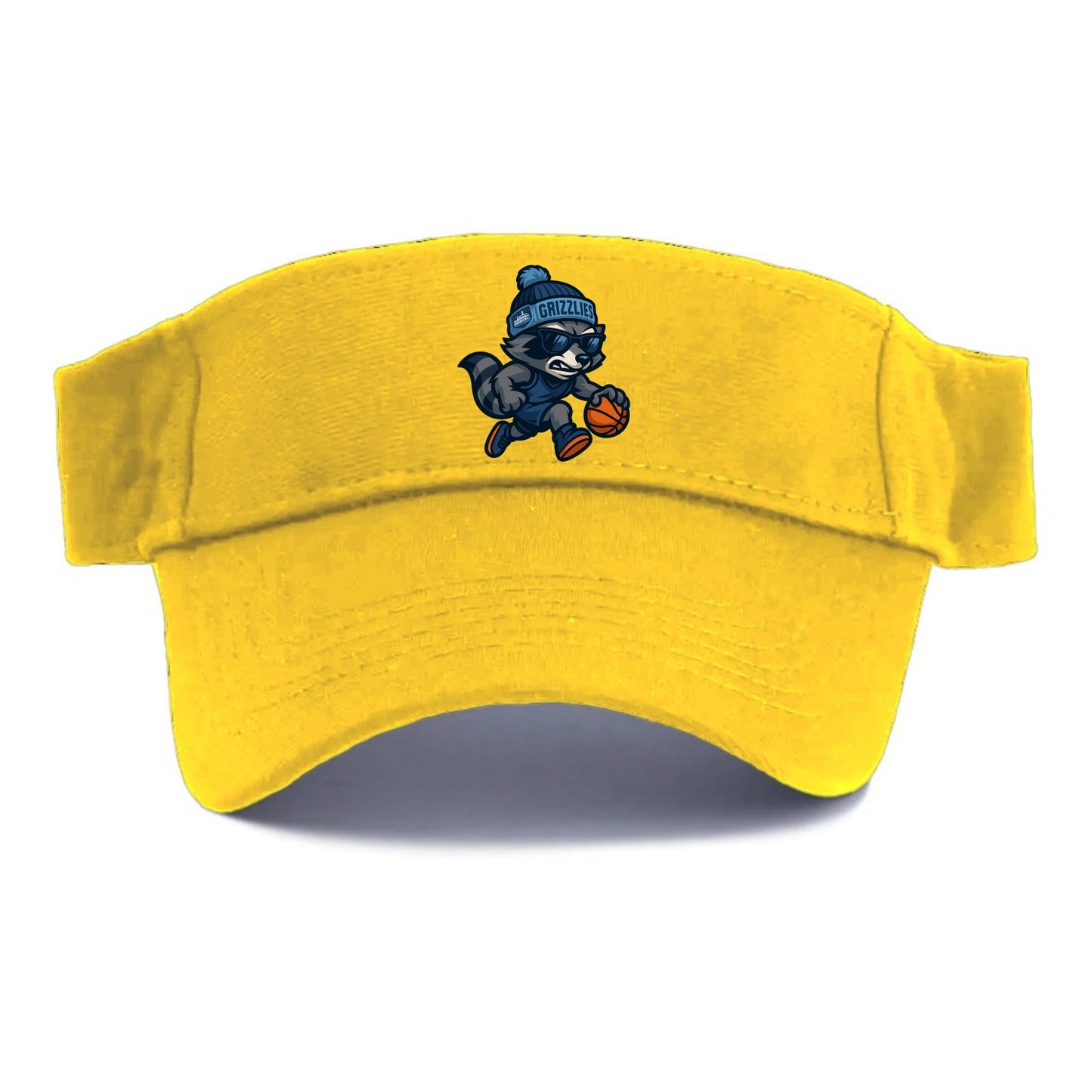 Memphis Raccoon wearing Grizzlies beanie with riverboat patch and wayfarer sunglasses - Visor - Golden Harvest(Yellow)