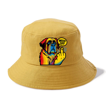 Saint Bernard with gentle giant face and droopy jowls, huge paw raised - Bucket Hat - Golden Harvest(Yellow)