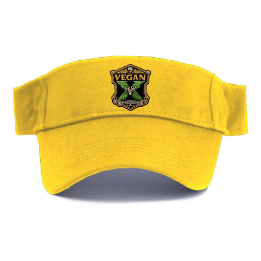 VEGAN X - plant-based symbol in green , animal rights - Visor - Golden Harvest(Yellow)