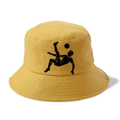 Soccer player doing a bicycle kick - Bucket Hat - Golden Harvest(Yellow)