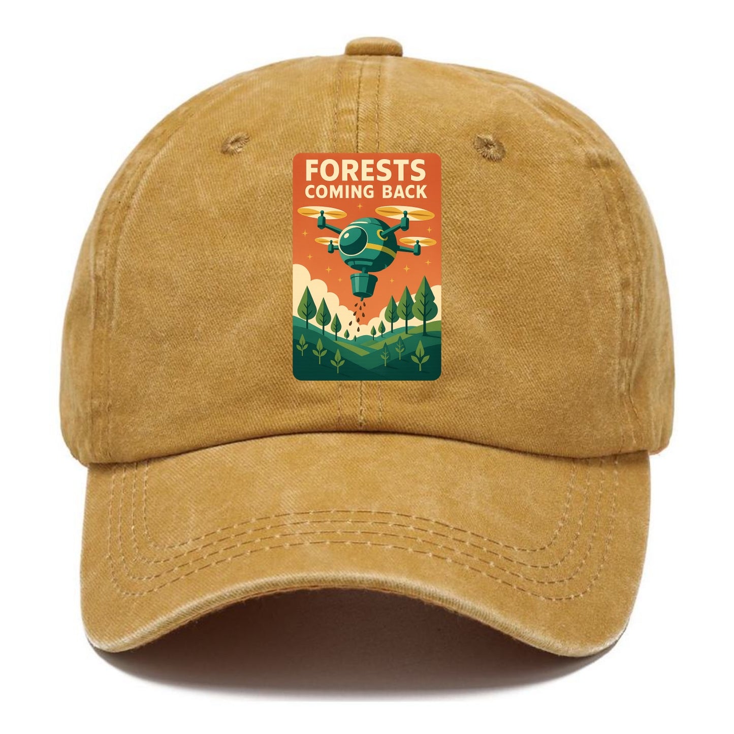 Reforestation drone planting millions of trees - "Forests Coming Back" - nature - Classic Cap - Golden Harvest(Yellow)