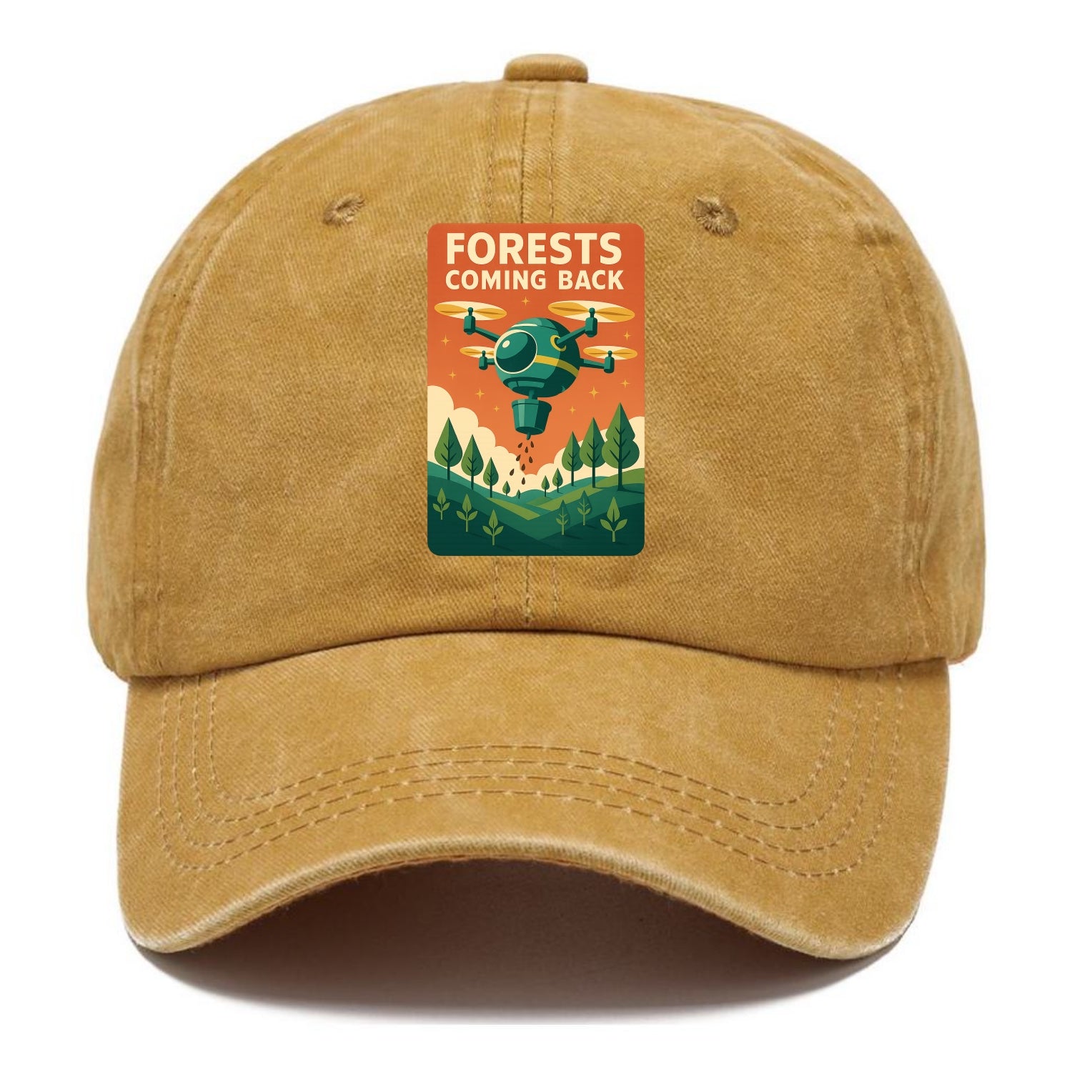 Reforestation drone planting millions of trees - "Forests Coming Back" - nature - Classic Cap - Golden Harvest(Yellow)