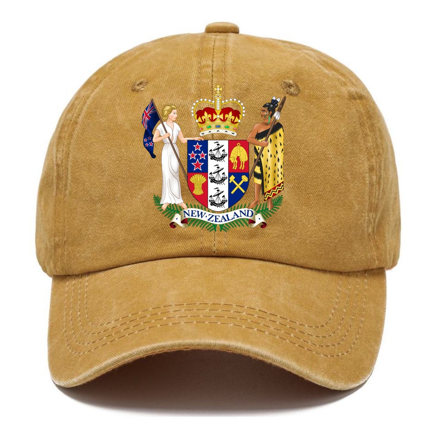 Coat Of Arms Of New Zealand - Classic Cap - Golden Harvest(Yellow)