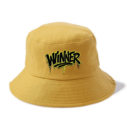 Bold typography design - "WINNER" - victorious mindset, champion - Bucket Hat - Golden Harvest(Yellow)