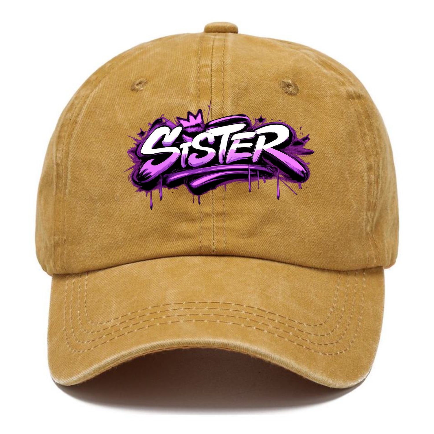 Bold typography design - "SISTER" - female bond, sisterhood - Classic Cap - Golden Harvest(Yellow)