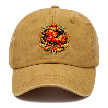 FIRE HORSE | Flaming mane and tail horse | Blazing orange and red colors | Dynamic - Classic Cap - Golden Harvest(Yellow)