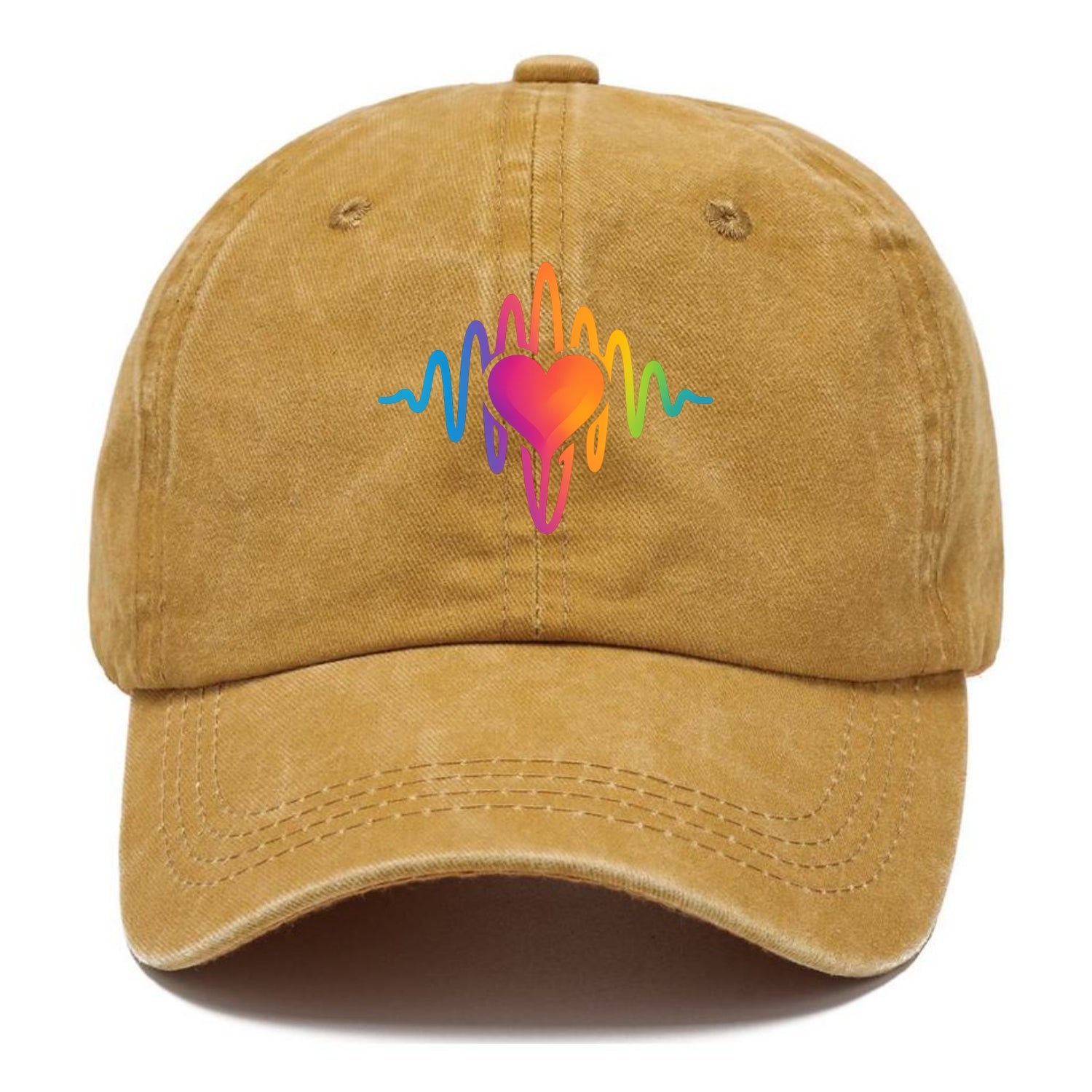 Love Frequency - Sound waves in rainbow Classic Cap - Golden Harvest(Yellow)