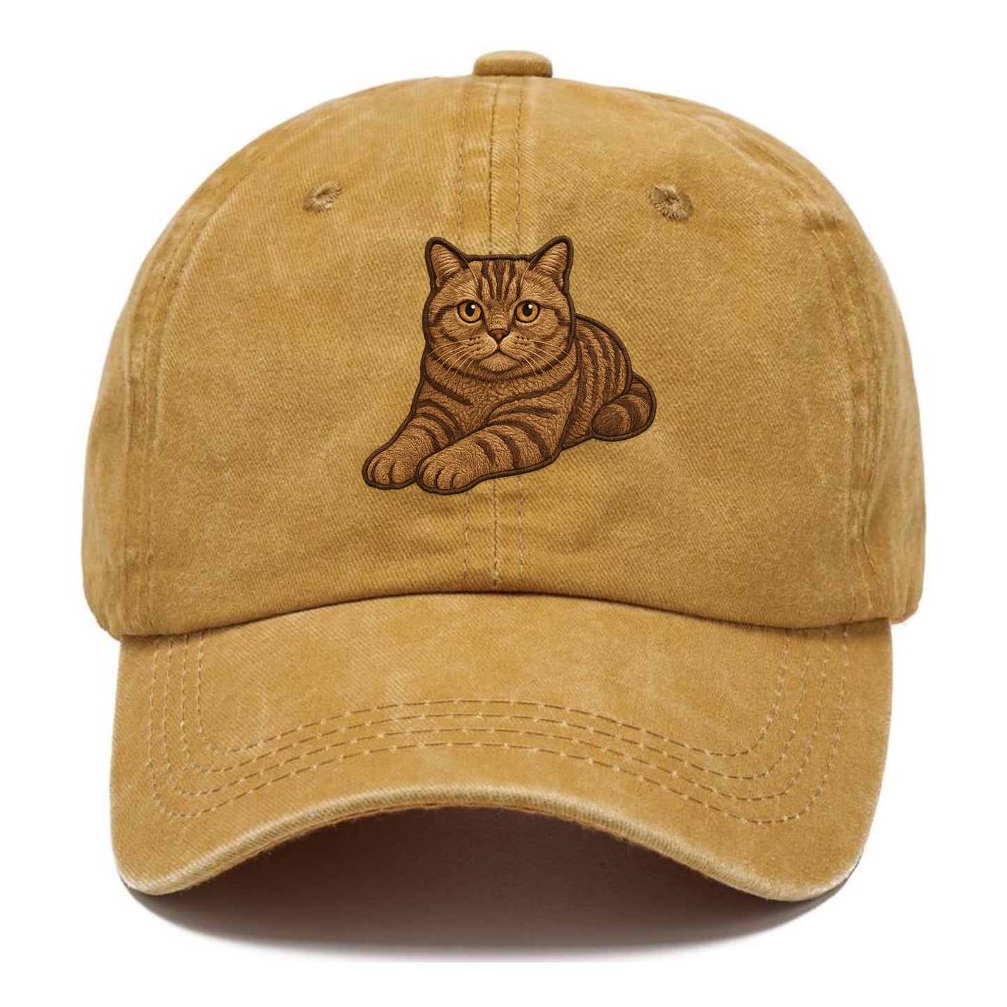 British Shorthair  relaxed lying down wi Classic Cap - Golden Harvest(Yellow)