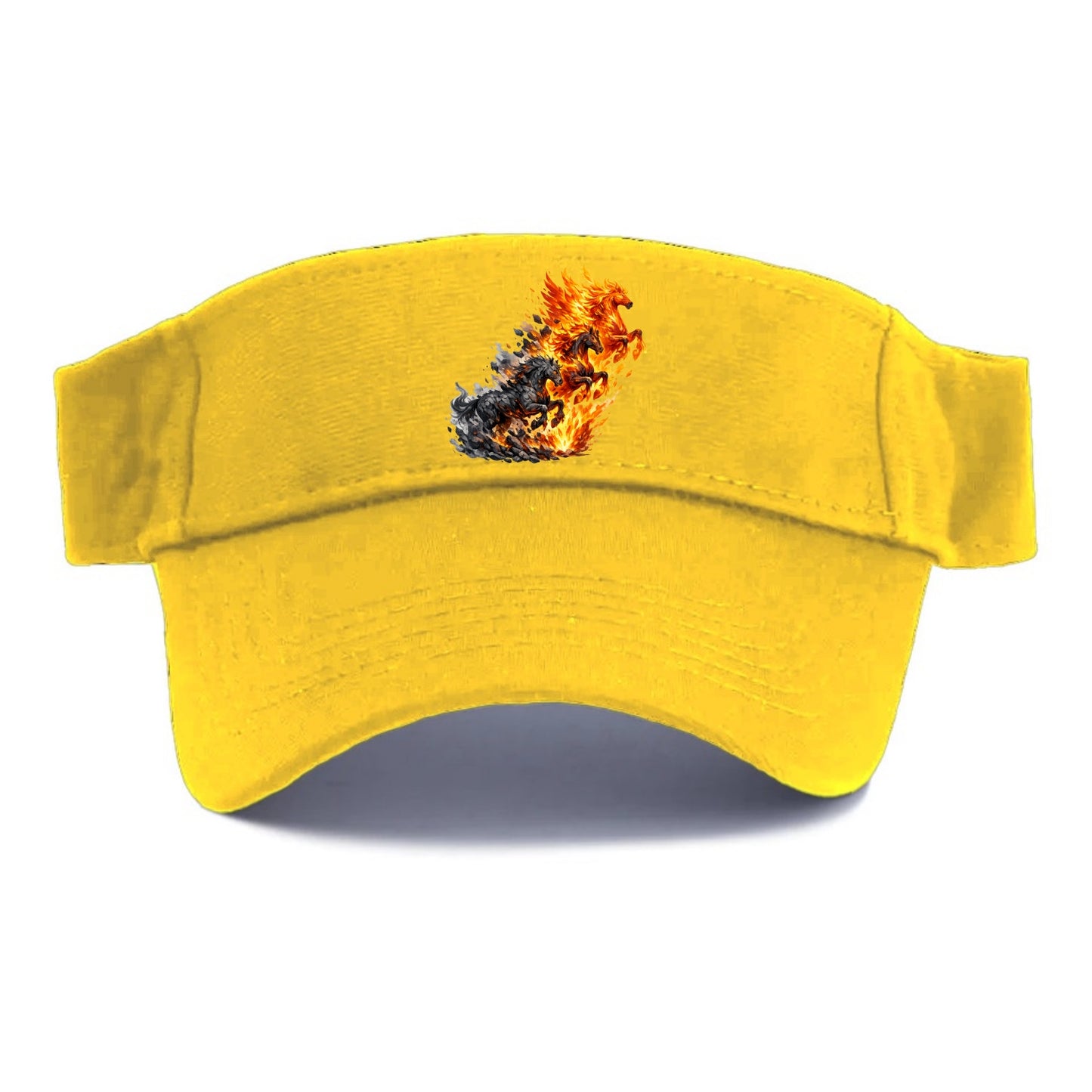 INFERNO STALLION | Horse made entirely of living flames | Blazing mane and tail | Fire - Visor - Golden Harvest(Yellow)