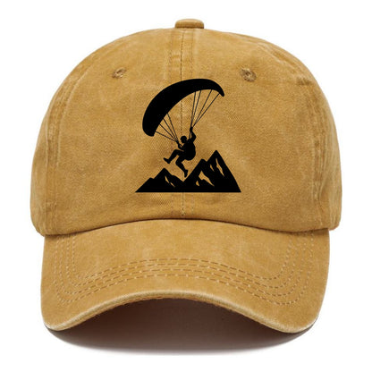 Paraglider soaring over mountain peaks - Classic Cap - Golden Harvest(Yellow)