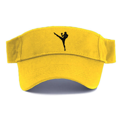 Kickboxer delivering roundhouse kick - Visor - Golden Harvest(Yellow)