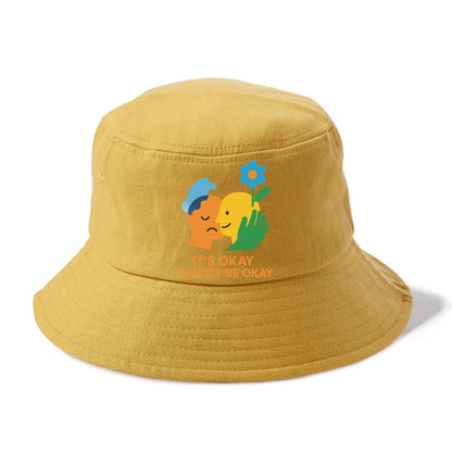 Mental health stigma fading as support grows - "It's Okay to Not Be Okay" - wellbeing - Bucket Hat - Golden Harvest(Yellow)