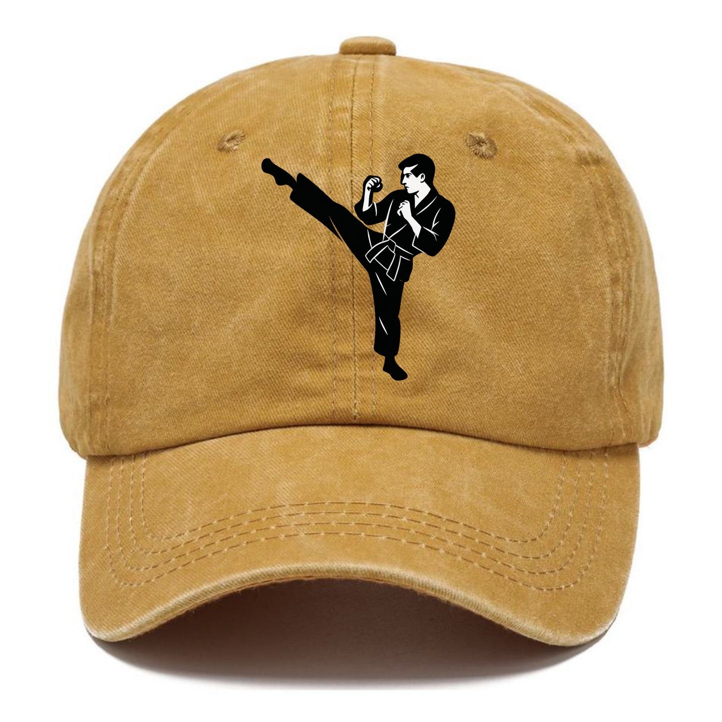 Martial artist performing a high kick - Classic Cap - Golden Harvest(Yellow)