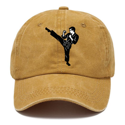 Martial artist performing a high kick - Classic Cap - Golden Harvest(Yellow)