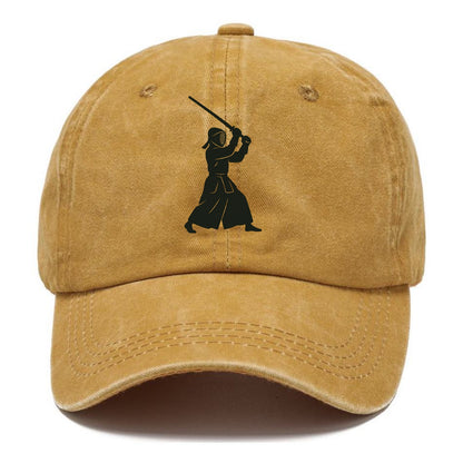 Kendo swordsman in striking stance - Classic Cap - Golden Harvest(Yellow)