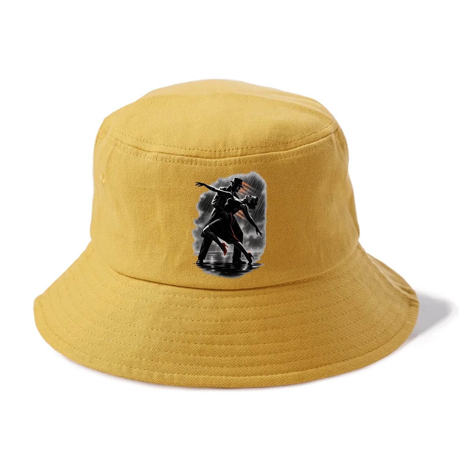 romantic dance pose with woman lifted in the air at lakeside - Bucket Hat - Golden Harvest(Yellow)
