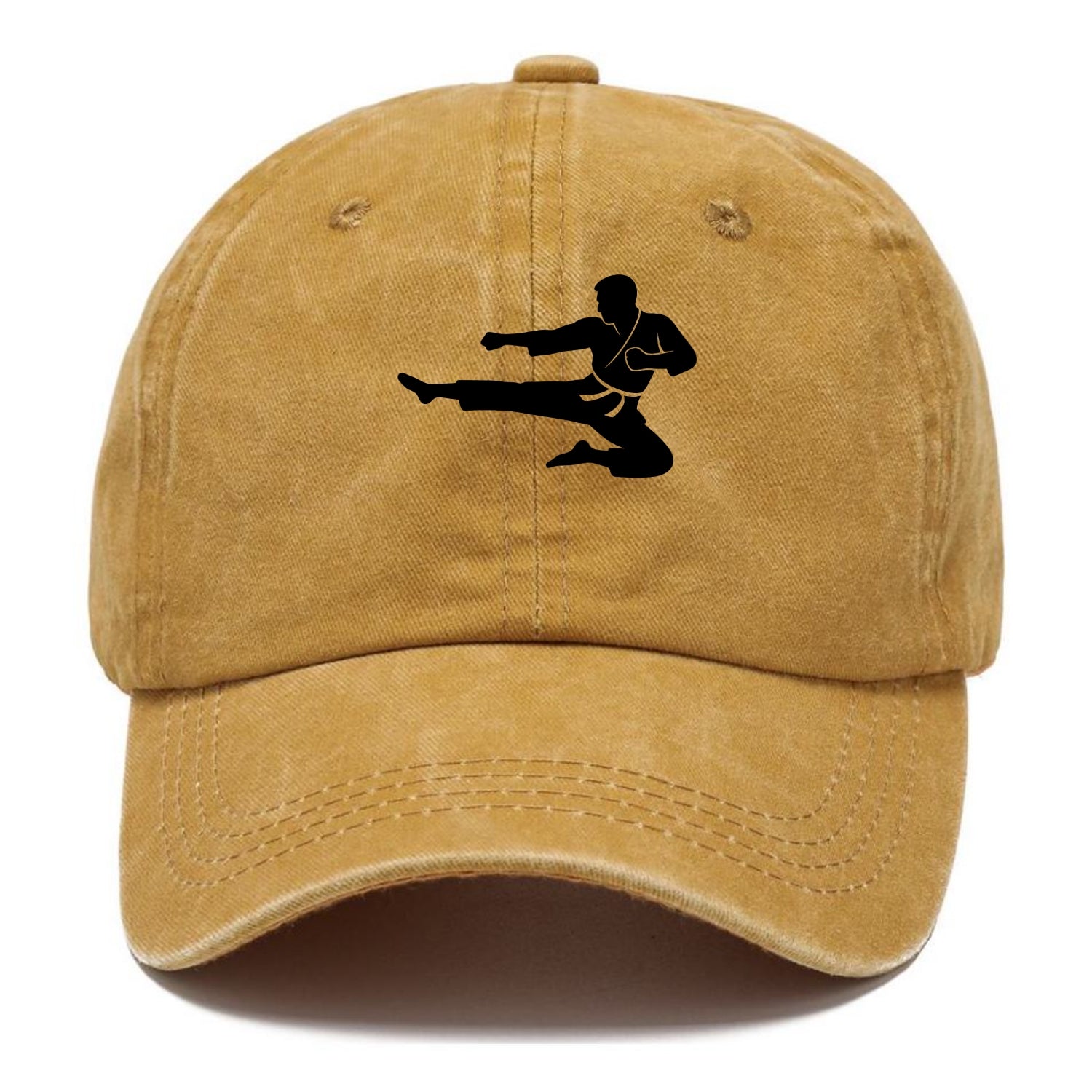 Martial artist flying kick - Classic Cap - Golden Harvest(Yellow)