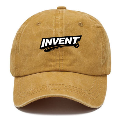 Bold typography design - "INVENT" - creating new things, originating - Classic Cap - Golden Harvest(Yellow)