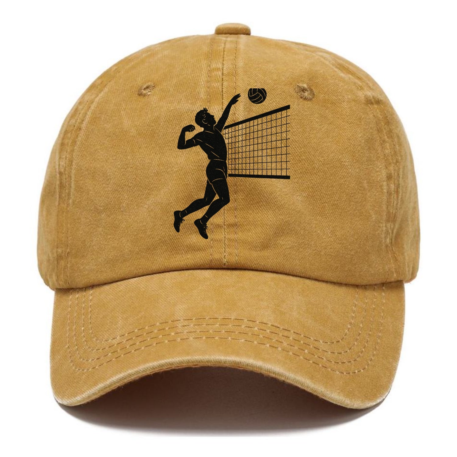 Volleyball player spiking at the net - Classic Cap - Golden Harvest(Yellow)