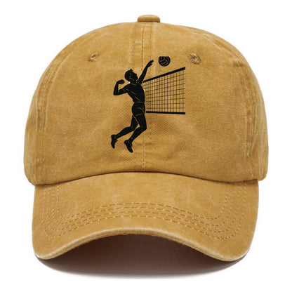 Volleyball player spiking at the net - Classic Cap - Golden Harvest(Yellow)