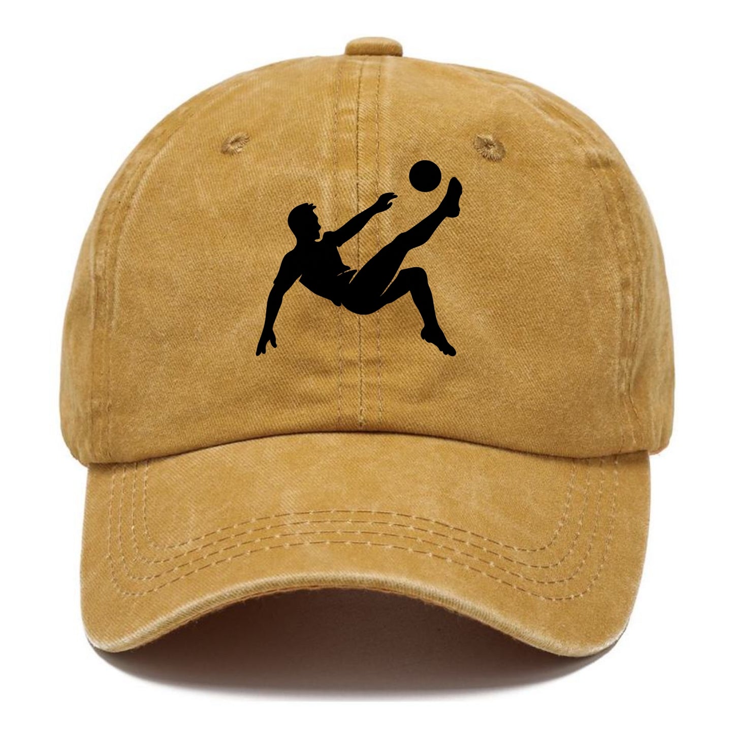 Soccer player kicking ball mid-air - Classic Cap - Golden Harvest(Yellow)