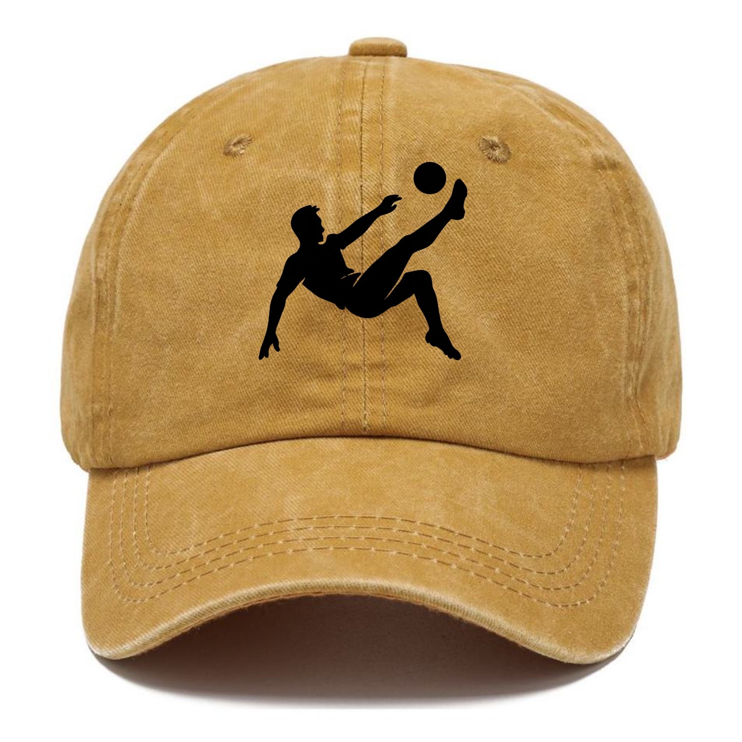 Soccer player kicking ball mid-air - Classic Cap - Golden Harvest(Yellow)