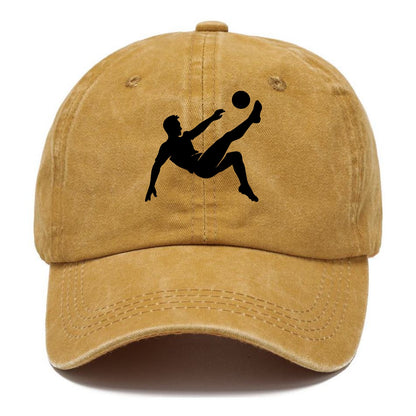 Soccer player kicking ball mid-air - Classic Cap - Golden Harvest(Yellow)