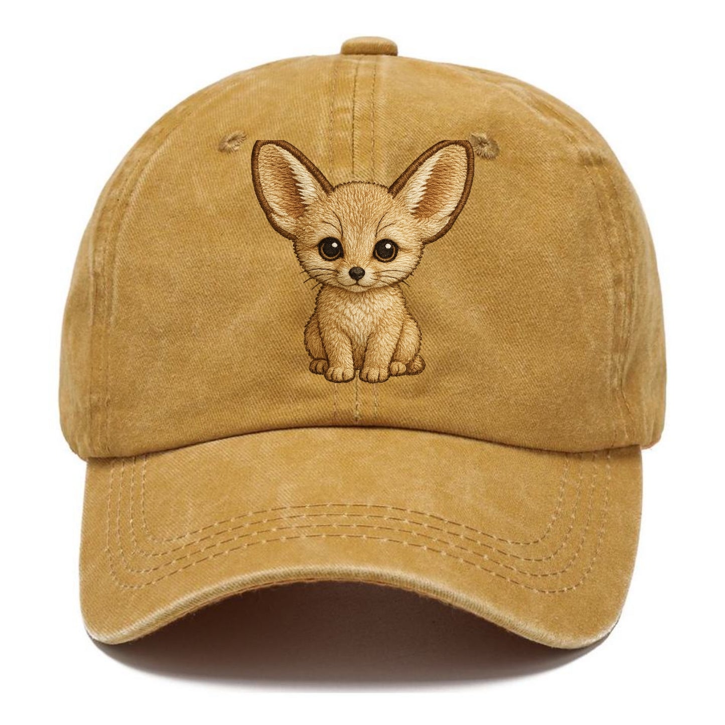 Baby Fennec Fox - huge ears, cream fur, large dark eyes, front-facing, desert baby - Classic Cap - Golden Harvest(Yellow)