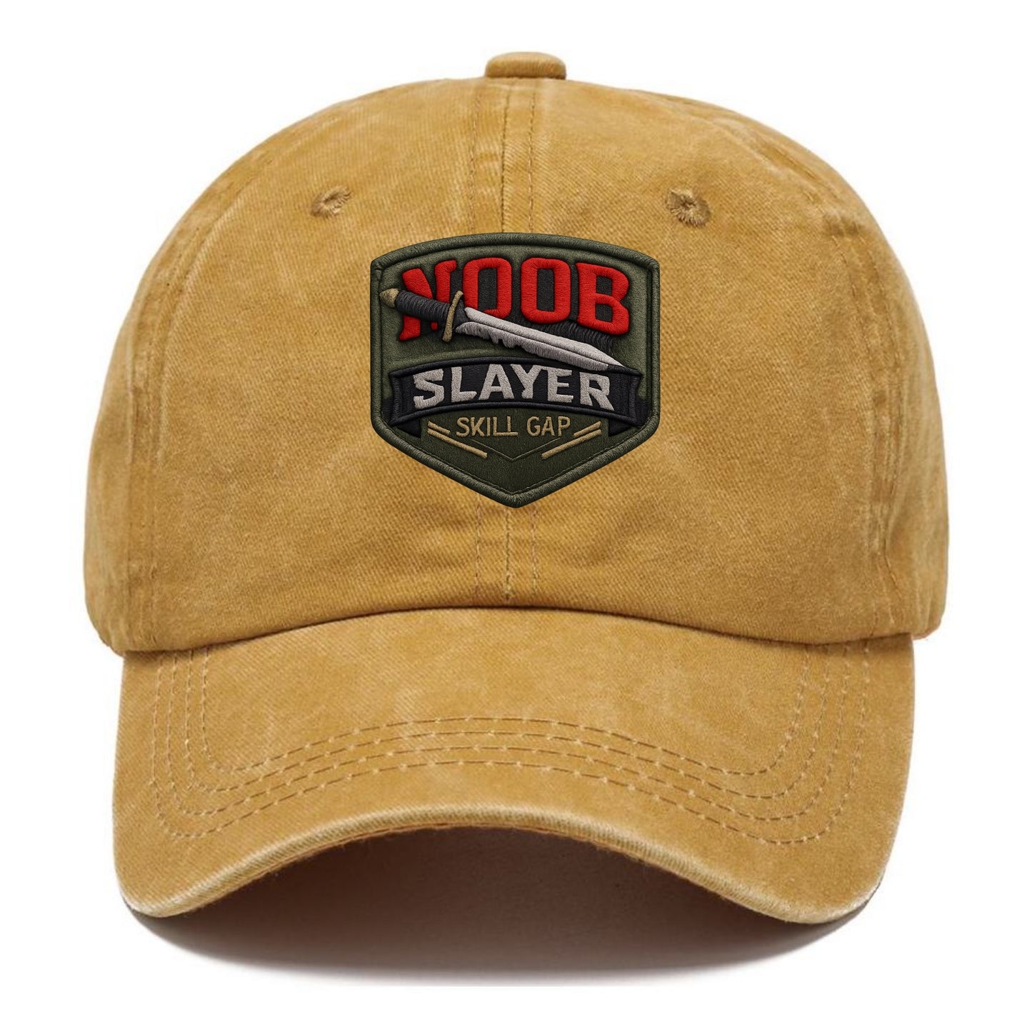 NOOB SLAYER - sword through noob text in red and silver , skill gap - Classic Cap - Golden Harvest(Yellow)