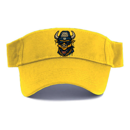 Logan Aggie wearing Utah State beanie with USU patch - Visor - Golden Harvest(Yellow)