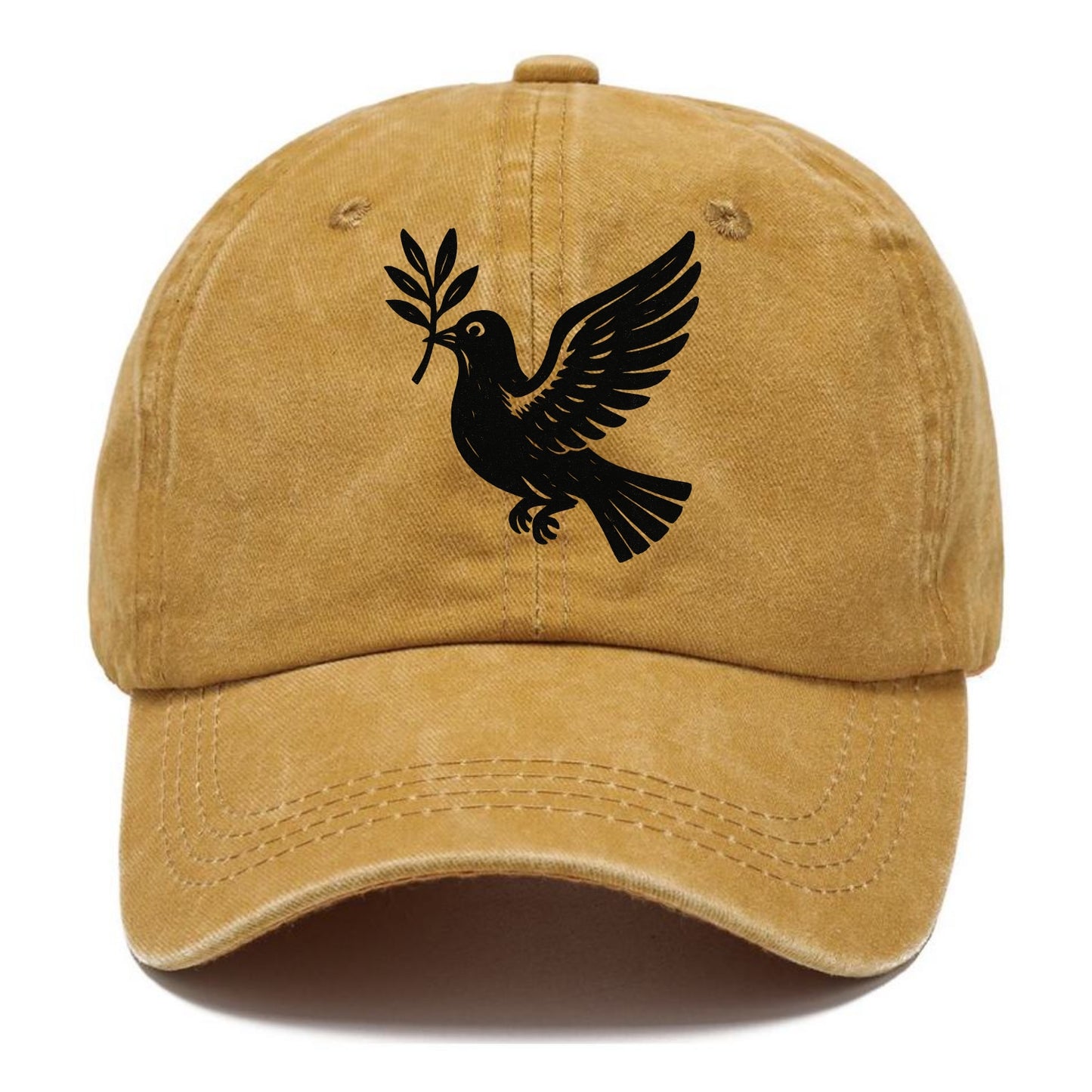 Dove carrying olive branch - peace movement ink painting - Classic Cap - Golden Harvest(Yellow)